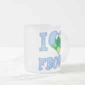 Ik hou van kikkers matglas koffiemok (Voorkant rechts)