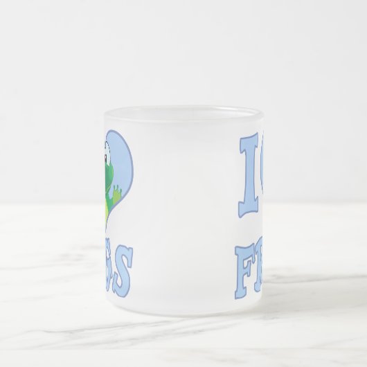 Ik hou van kikkers matglas koffiemok (Center)