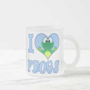 Ik hou van kikkers matglas koffiemok