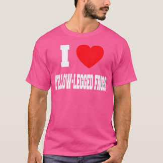 Ik hou van kikkers met gele poten t-shirt