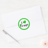 Ik hou van kikkers ronde sticker (Envelop)