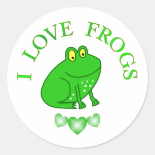 Ik hou van kikkers ronde sticker
