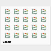 Ik hou van kikkers ronde sticker (Vel)