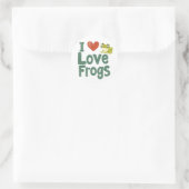 Ik hou van kikkers ronde sticker (Tas)