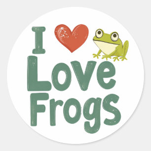 Ik hou van kikkers ronde sticker