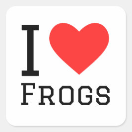 Ik hou van kikkers vierkante sticker