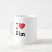 Ik hou van Kim hart T-Shirt Koffiemok (Voorkant links)