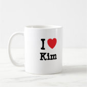 Ik hou van Kim hart T-Shirt Koffiemok (Links)