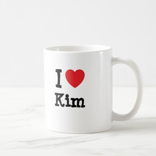 Ik hou van Kim hart T-Shirt Koffiemok (Rechts)