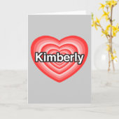 Ik hou van Kimberly. Ik hou van je, Kimberly. Hart Kaart (Gele Bloem)