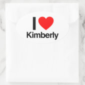 ik hou van kimberly ovale sticker (Tas)