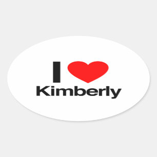 ik hou van kimberly ovale sticker