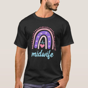Ik hou van kinderen regenboog Ik ben een verloskun T-shirt