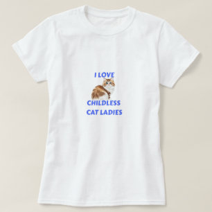 Ik Hou Van Kinderloze Kat Dames T-Shirt