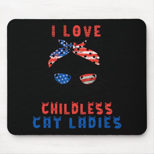 Ik hou van kinderloze kattenvrouwen muismat (Voorkant)