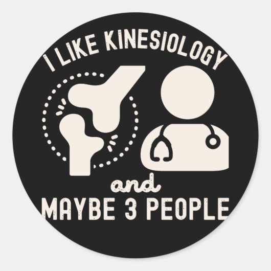 Ik hou van kinesiologie en misschien 3 mensen ronde sticker (Voorkant)