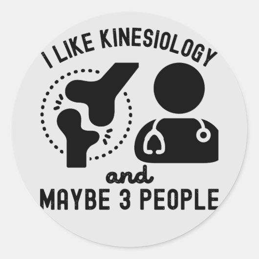 Ik hou van kinesiologie en misschien 3 mensen ronde sticker (Voorkant)