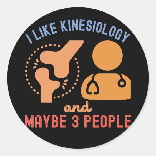 Ik hou van kinesiologie en misschien 3 mensen ronde sticker (Voorkant)