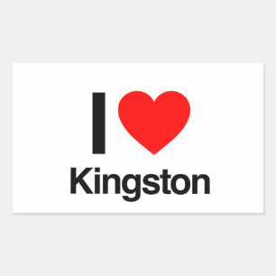 ik hou van kingston rechthoekige sticker