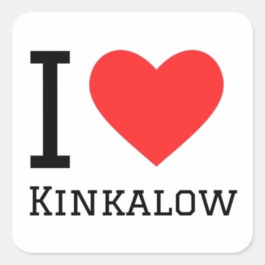 Ik hou van kinkalow vierkante sticker (Voorkant)