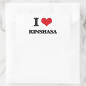 Ik hou van Kinshasa Rechthoekige Sticker (Tas)