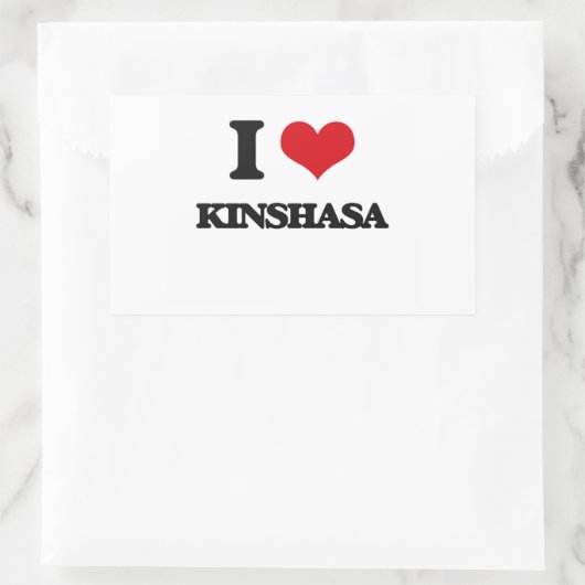 Ik hou van Kinshasa Rechthoekige Sticker (Tas)