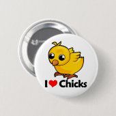 Ik hou van kip ronde button 5,7 cm (Voorkant /achterkant)
