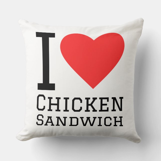 Ik hou van kip sandwich kussen (Voorkant)