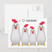 Ik hou van kippen! briefkaart (Voorkant / Achterkant)