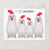 Ik hou van kippen! briefkaart (Voorkant)