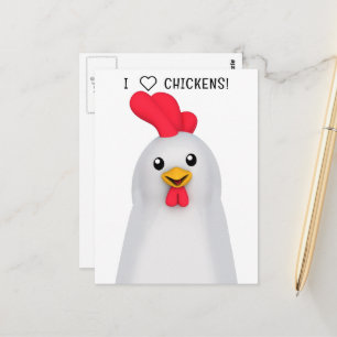 Ik hou van kippen! briefkaart