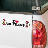 Ik hou van kippen bumpersticker (Op Truck)
