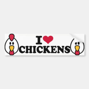 Ik hou van kippen bumpersticker