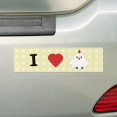 Ik hou van kippen bumpersticker (Op auto)