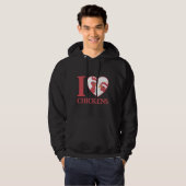 Ik hou van kippen Cu Hoodie (Voorkant volledig)
