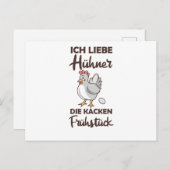 Ik hou van kippen... de Cake Breakfast Chicken Fun Briefkaart (Voorkant / Achterkant)