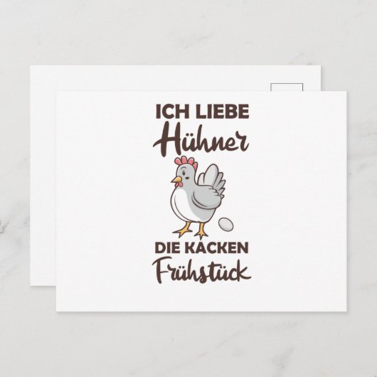 Ik hou van kippen... de Cake Breakfast Chicken Fun Briefkaart (Voorkant / Achterkant)