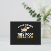 Ik hou van kippen die poop Breakfast Funny Chicken Briefkaart (Staand voorkant)