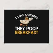 Ik hou van kippen die poop Breakfast Funny Chicken Briefkaart (Voorkant)