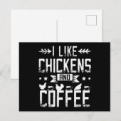 Ik hou van kippen en koffie briefkaart (Voorkant / Achterkant)