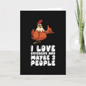 Ik hou van kippen en misschien 3 mensen kaart (Voorkant)