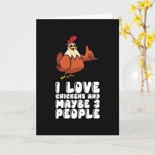 Ik hou van kippen en misschien 3 mensen kaart (Gele Bloem)