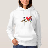 Ik hou van kippen hoodie (Voorkant)
