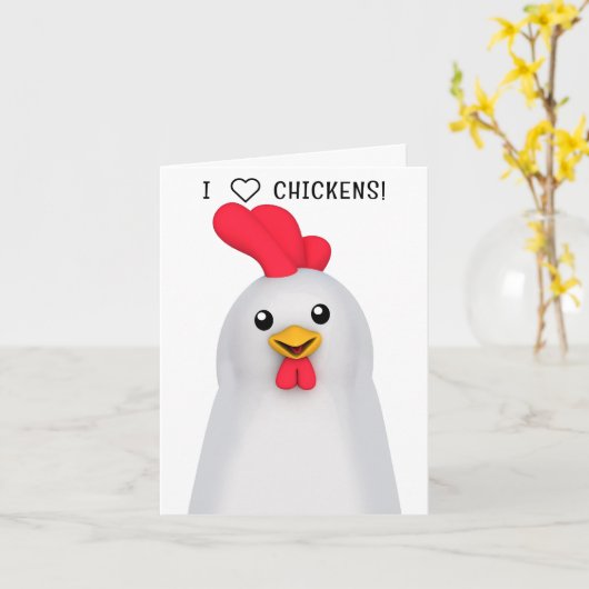 Ik hou van kippen! kaart (Gele Bloem)