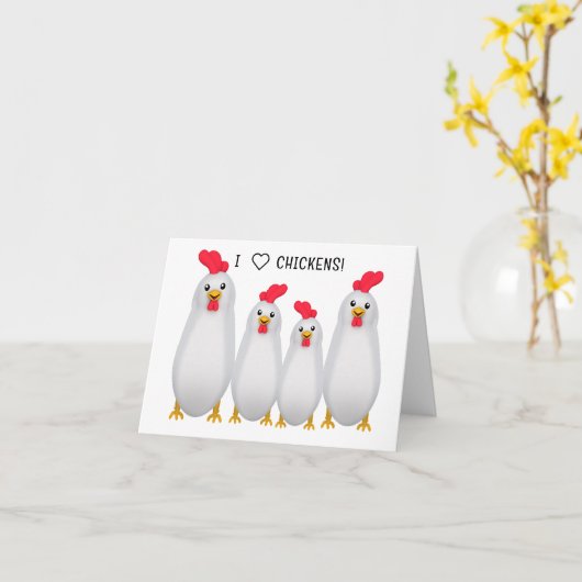 Ik hou van kippen! kaart (Gele Bloem)