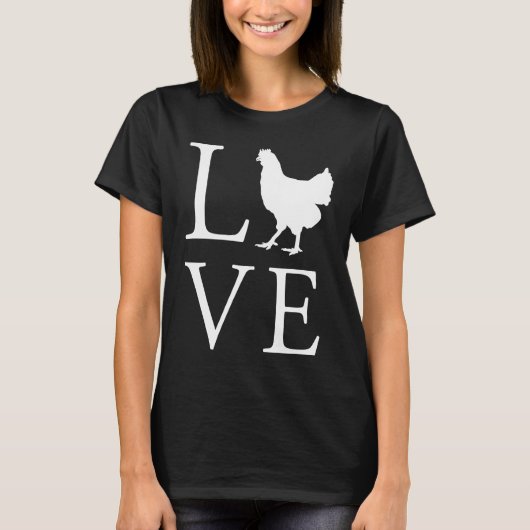 Ik hou van kippen  Kip T-shirt (Voorkant)
