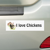 Ik hou van kippen, kippen en schuur Bumpersticker (Op auto)