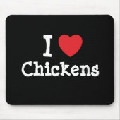 Ik hou van kippen, op maat gesneden hart muismat (Voorkant)