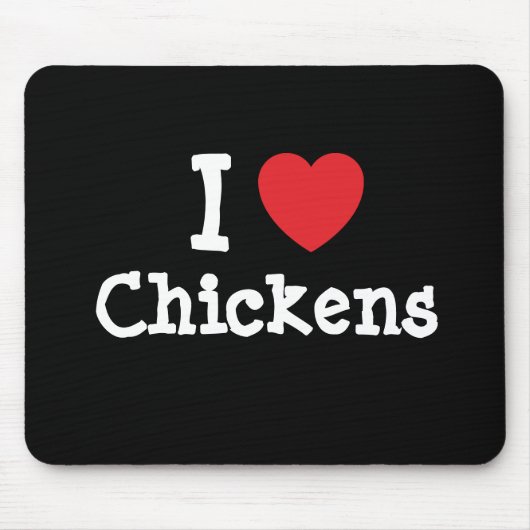 Ik hou van kippen, op maat gesneden hart muismat (Voorkant)