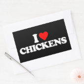 IK HOU VAN KIPPEN RECHTHOEKIGE STICKER (Envelop)